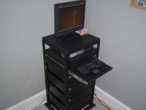 side view of the finished server rack